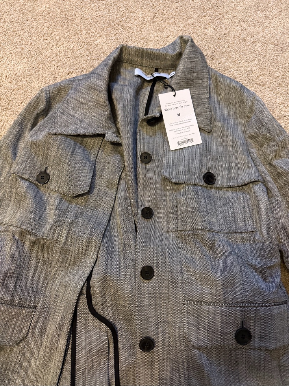 MM Lafleur Emery 1.0 Jacket Porto Weave Black & White Size 10 Belted NWT - Picture 3 of 4
